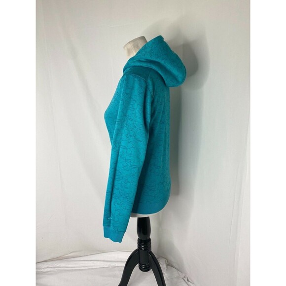 Under Armour Woman’s Hoodie Athletic Blue Full Zip All Over Logo Print Size XS - Picture 5 of 7